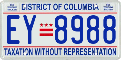 DC license plate EY8988