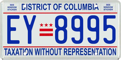 DC license plate EY8995