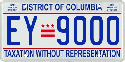 DC license plate EY9000