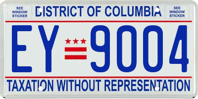 DC license plate EY9004