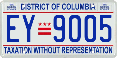 DC license plate EY9005