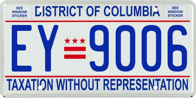 DC license plate EY9006