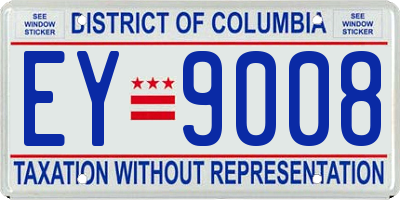 DC license plate EY9008