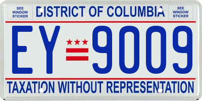 DC license plate EY9009