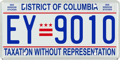 DC license plate EY9010