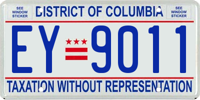 DC license plate EY9011