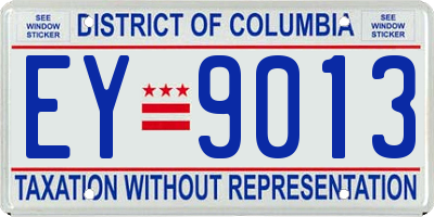 DC license plate EY9013