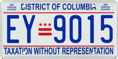 DC license plate EY9015