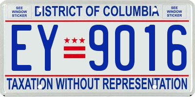 DC license plate EY9016