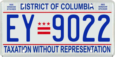 DC license plate EY9022