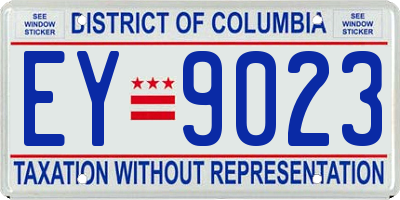 DC license plate EY9023