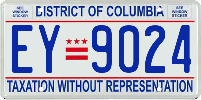 DC license plate EY9024