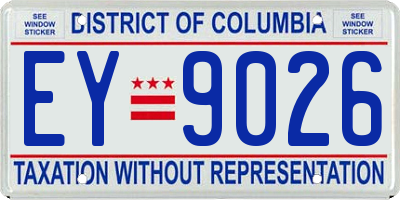 DC license plate EY9026