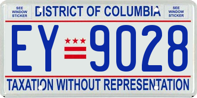 DC license plate EY9028