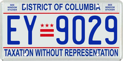 DC license plate EY9029