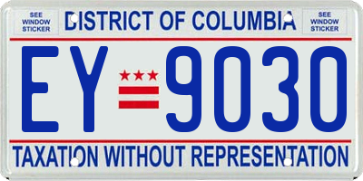 DC license plate EY9030