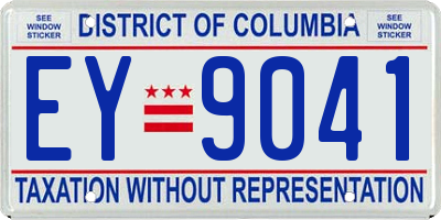 DC license plate EY9041