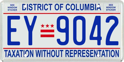 DC license plate EY9042