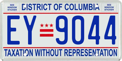 DC license plate EY9044