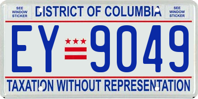 DC license plate EY9049