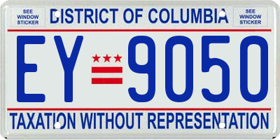 DC license plate EY9050