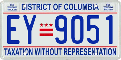 DC license plate EY9051