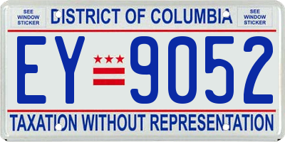 DC license plate EY9052