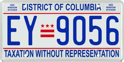 DC license plate EY9056