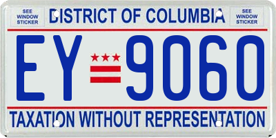 DC license plate EY9060