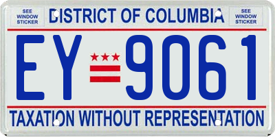 DC license plate EY9061