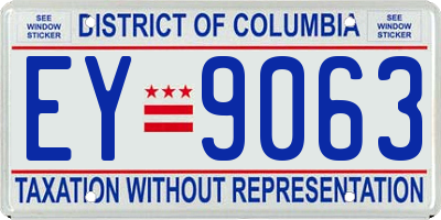 DC license plate EY9063