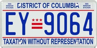 DC license plate EY9064