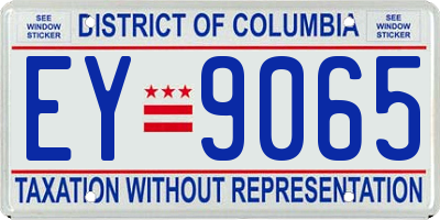 DC license plate EY9065