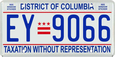 DC license plate EY9066