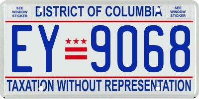 DC license plate EY9068