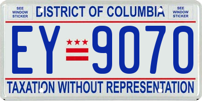 DC license plate EY9070