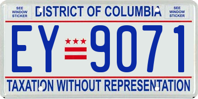 DC license plate EY9071