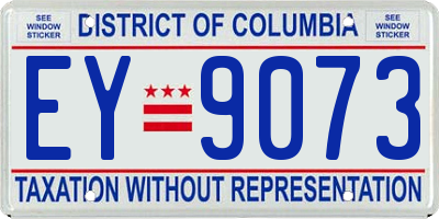 DC license plate EY9073