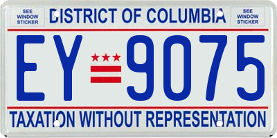 DC license plate EY9075