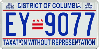 DC license plate EY9077