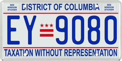 DC license plate EY9080