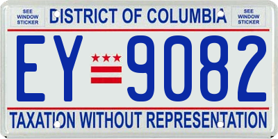 DC license plate EY9082