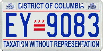 DC license plate EY9083