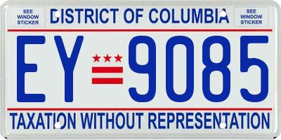 DC license plate EY9085