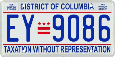 DC license plate EY9086