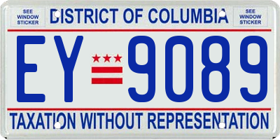 DC license plate EY9089