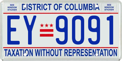 DC license plate EY9091