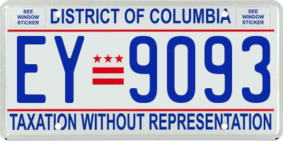 DC license plate EY9093