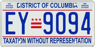 DC license plate EY9094