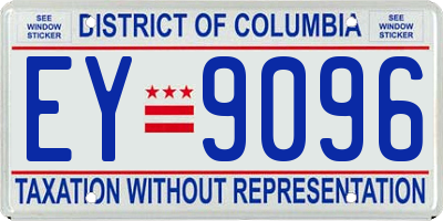 DC license plate EY9096